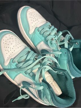 Jordan Women’s High-Top Sneakers in Aqua and White